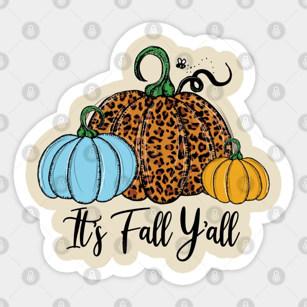 It's Fall Y'all Cute Pumpkin Design Sticker by JPDesigns